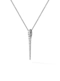 Lola Needle Pendant Medium in 18k Blackened Gold with White Diamonds — Melissa Kaye