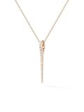 Lola Needle Pendant Medium in 18k Pink Gold with White Diamonds — Melissa Kaye