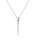 Lola Needle Pendant Medium in 18k White Gold with White Diamonds — Melissa Kaye