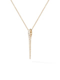 Lola Needle Pendant Medium in 18k Yellow Gold with White Diamonds — Melissa Kaye