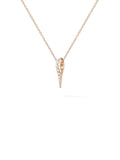 Lola Needle Pendant Mini in 18k Pink Gold with White Diamonds — Melissa Kaye