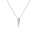 Lola Needle Pendant Mini in 18k White Gold with White Diamonds — Melissa Kay