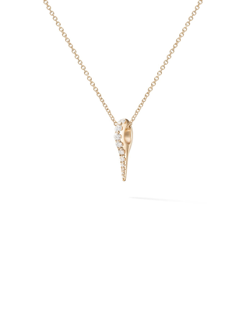 Lola Needle Pendant Mini in 18k Yellow Gold with White Diamonds — Melissa Kaye