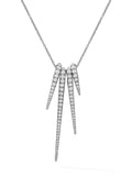 Lola Needle Pendant Set in 18k Blackened Gold with White Diamonds — Melissa Kaye