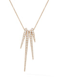 Lola Needle Pendant Set in 18k Pink Gold with White Diamonds — Melissa Kaye