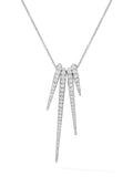 Lola Needle Pendant Set in 18k White Gold with White Diamonds — Melissa Kaye