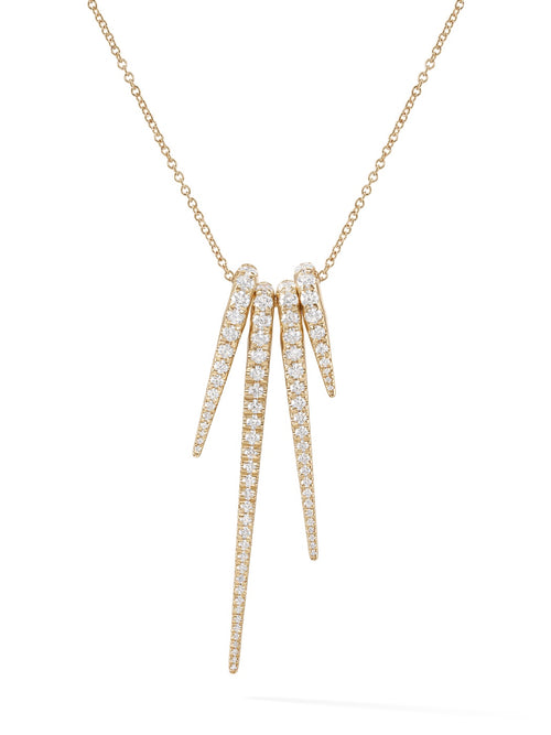 Lola Needle Pendant Set in 18k Yellow Gold with White Diamonds — Melissa Kaye