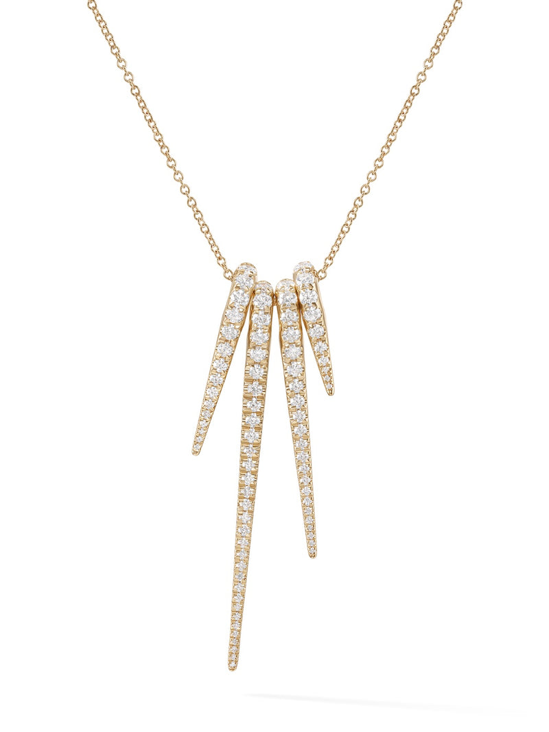 Lola Needle Pendant Set in 18k Yellow Gold with White Diamonds — Melissa Kaye