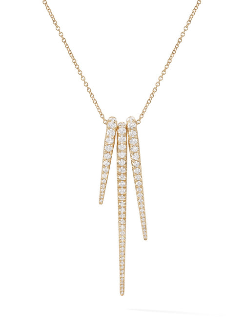  Lola Needle Pendant Set in 18k Yellow Gold with White Diamonds — Melissa Kaye