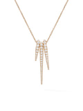 Lola Needle Pendant Set in 18k Pink Gold with White Diamonds — Melissa Kaye