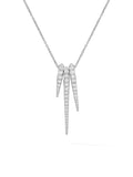 Lola Needle Pendant Set in 18k White Gold with White Diamonds — Melissa Kaye