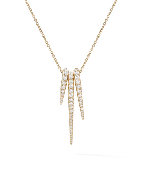 Lola Needle Pendant Set in 18k Yellow Gold with White Diamonds — Melissa Kaye