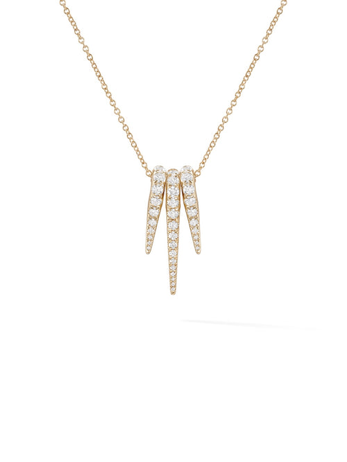 Lola Needle Pendant Set in 18k Yellow Gold with White Diamonds — Melissa Kaye