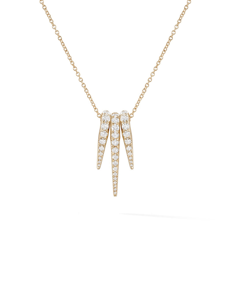 Lola Needle Pendant Set in 18k Yellow Gold with White Diamonds — Melissa Kaye