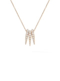 Lola Needle Pendant Set in 18k Pink Gold with White Diamonds — Melissa Kaye