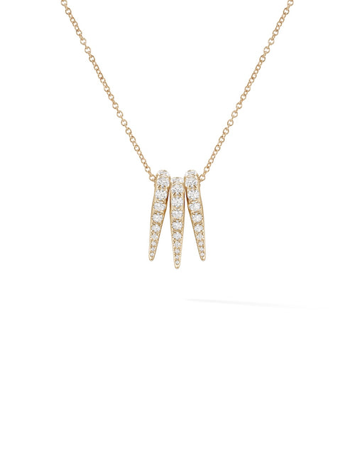 Lola Needle Pendant Set in 18k Yellow Gold with White Diamonds — Melissa Kaye