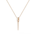 Lola Needle Pendant Small in 18k Pink Gold with White Diamonds — Melissa Kaye