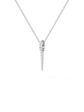 Lola Needle Pendant Small in 18k White Gold with White Diamonds — Melissa Kaye