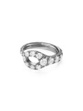 Lola Needle Ring Large in 18k Blackened Gold with White Diamonds — Melissa Kaye