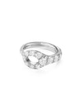 Lola Needle Ring Large in 18k White Gold with White Diamonds — Melissa Kaye