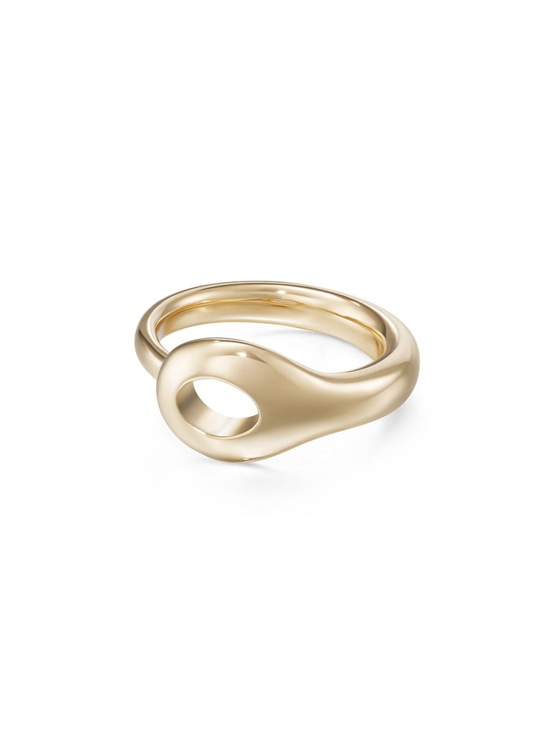 Lola Needle Ring Large in 18k Yellow Gold — Melissa Kaye