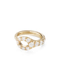 Lola Needle Ring Large in 18k Yellow Gold with White Diamonds — Melissa Kaye