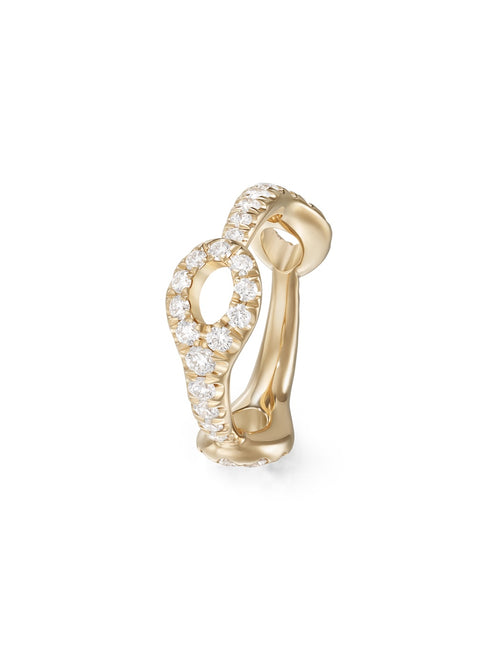 Lola Needle Ring Medium in 18k Yellow Gold with White Diamonds — Melissa Kaye