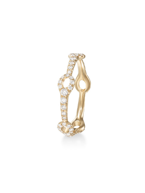 Lola Needle Ring Mini in 18k Yellow Gold with White Diamonds — Melissa Kaye