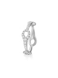 Lola Needle Ring Small in 18k White Gold with White Diamonds — Melissa Kaye