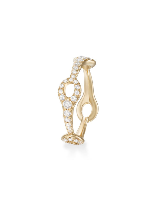 Lola Needle Ring Small in 18k Yellow Gold with White Diamonds — Melissa Kaye