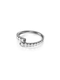 Lola Pinky Ring in 18k Blackened Gold with White Diamonds — Melissa Kaye