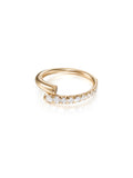 Lola Pinky Ring in 18k Pink Gold with Partial Diamond Setting — Melissa Kaye