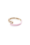 Lola Pinky Ring in Pastel Pink Enamel and 18k Pink Gold with White Diamonds — Melissa Kaye
