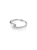 Lola Pinky Ring in 18k White Gold with Partial Diamond Setting — Melissa Kaye