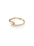 Lola Pinky Ring in 18k Yellow Gold with Partial Diamond Setting — Melissa Kaye