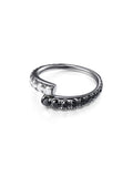 Lola Ring in 18k Blackened Gold with Black and White Diamonds — Melissa Kaye
