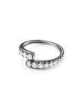 Lola Ring in 18k Blackened Gold with White Diamonds — Melissa Kaye