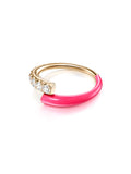 Lola Ring in Neon Pink Enamel and 18k Pink Gold with White Diamonds — Melissa Kaye