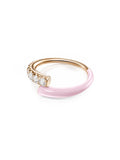 Lola Ring in Pastel Pink Enamel and 18k Pink Gold with White Diamonds — Melissa Kaye