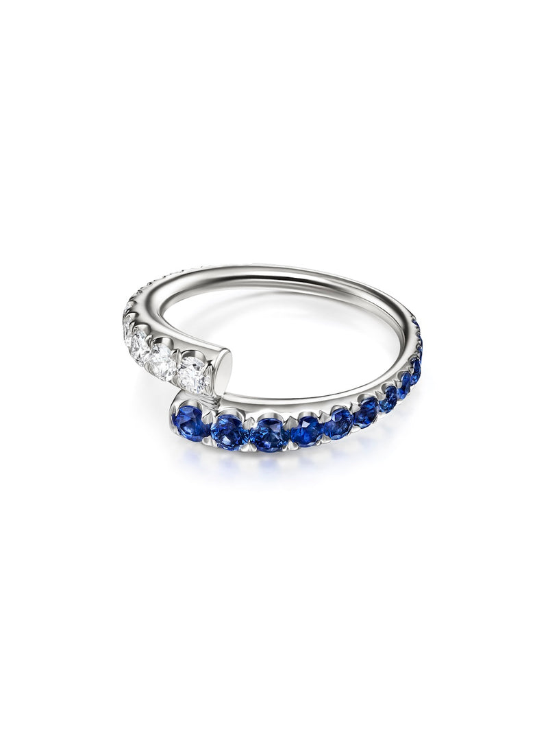 Lola Ring in 18k Yellow Gold with Blue Sapphires — Melissa Kaye