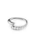 Lola Ring in 18k White Gold with Partial Diamond Setting — Melissa Kaye