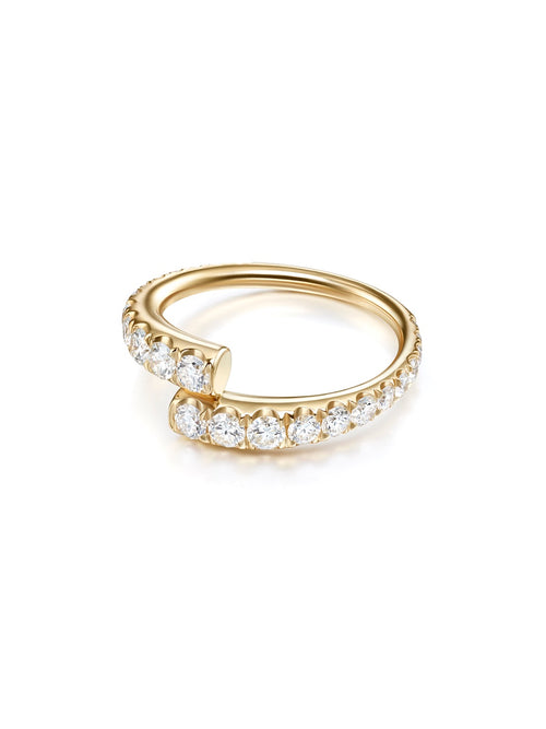 Lola Ring in 18k Yellow Gold with White Diamonds — Melissa Kaye