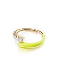 Lola Ring in Neon Yellow Enamel and 18k Yellow Gold with White Diamonds — Melissa Kaye