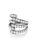 Lola Triple Ring in 18k Blackened Gold with White Diamonds — Melissa Kaye