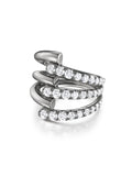 Lola Triple Ring in 18k Blackened Gold with Partial Diamond Setting — Melissa Kaye