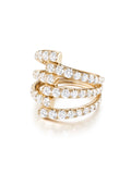 Lola Triple Ring in 18k Pink Gold with White Diamonds — Melissa Kaye