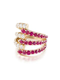  Lola Triple Ring in 18k Yellow Gold with Rubies and Diamonds — Melissa Kaye