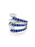 Lola Triple Ring in 18k Yellow Gold with Blue Sapphires and Diamonds — Melissa Kaye