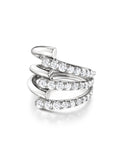 Lola Triple Ring in 18k White Gold with Partial Diamond Setting — Melissa Kaye