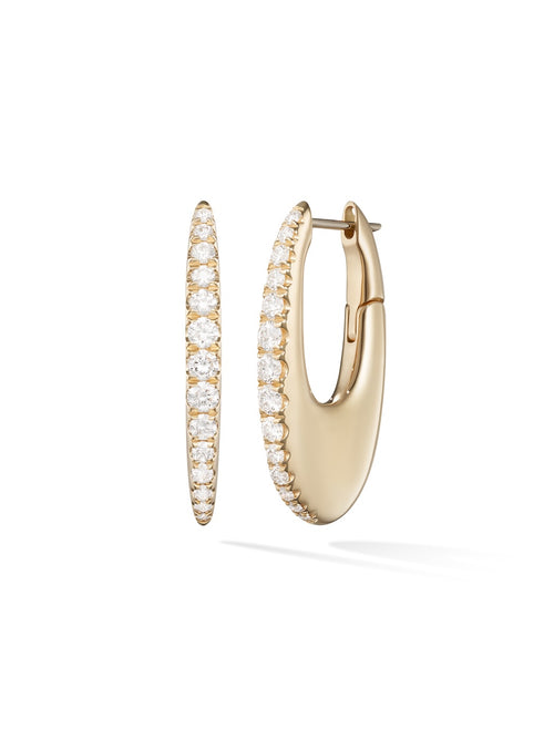 Lulu Hoop Medium in 18k Yellow Gold with White Diamonds — Melissa Kaye